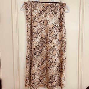 SNAKE PRINT MIDI SKIRT